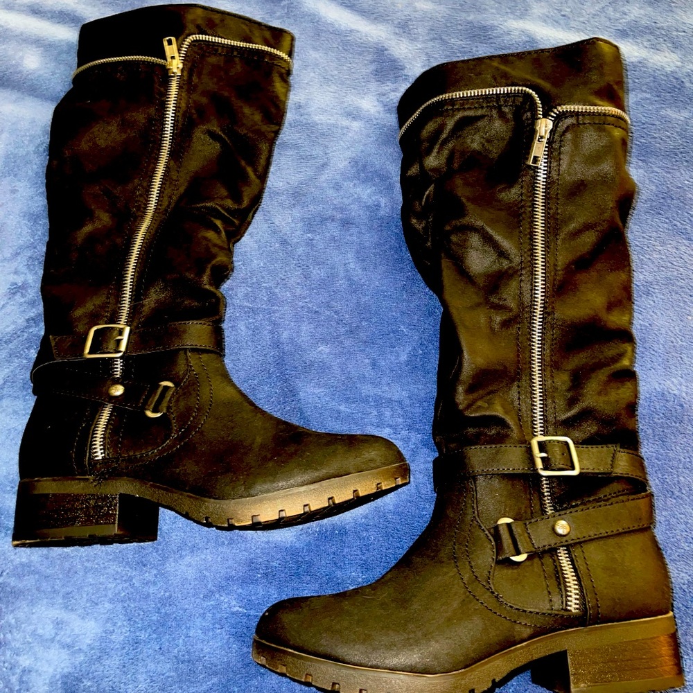 High calf zip up boots size 7 1/2